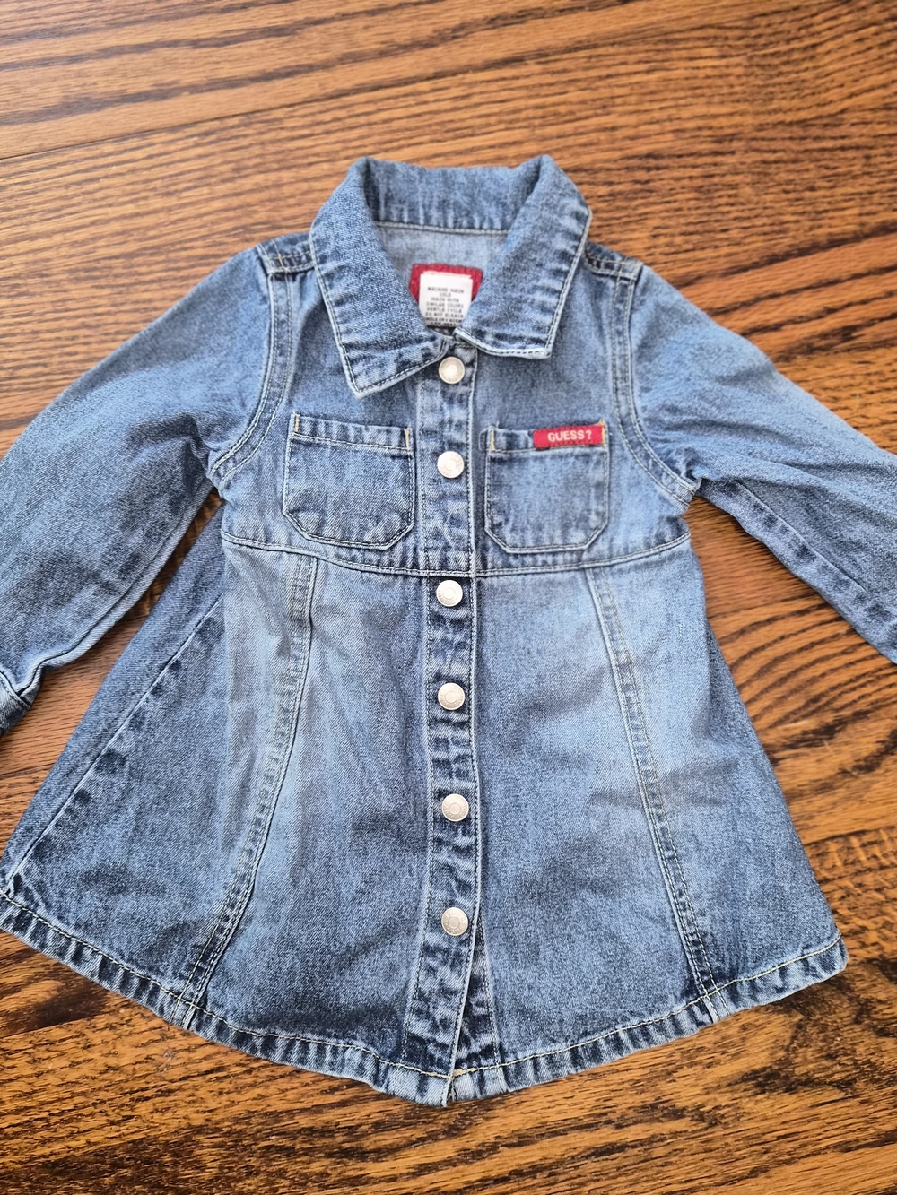 Vintage 90s Baby Guess Denim Long Sleeve Dress 6/9M